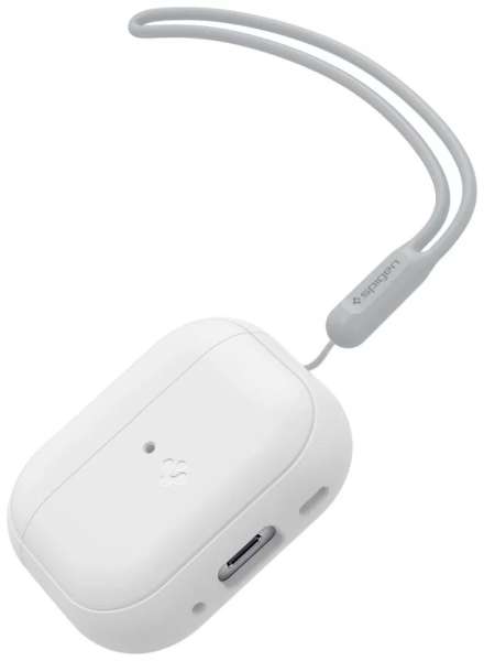 Spigen Case Silicone Fit White + Strap AirPods Pro (2nd Gen) Grey