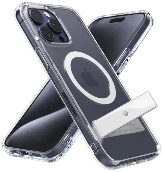 Spigen Caseology Capella MagSafe Kickstand iPhone 15 Pro Clear White