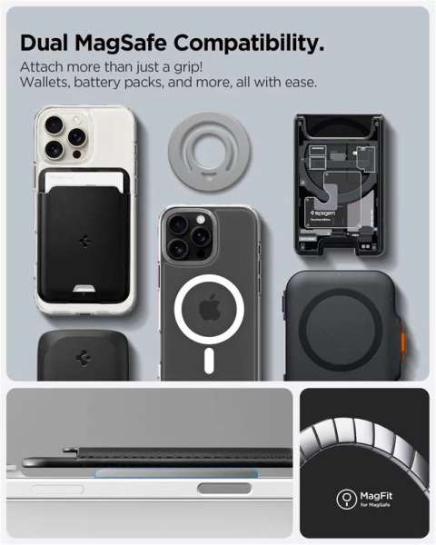 Spigen Dual Pop MagSafe Phone Holder Gray