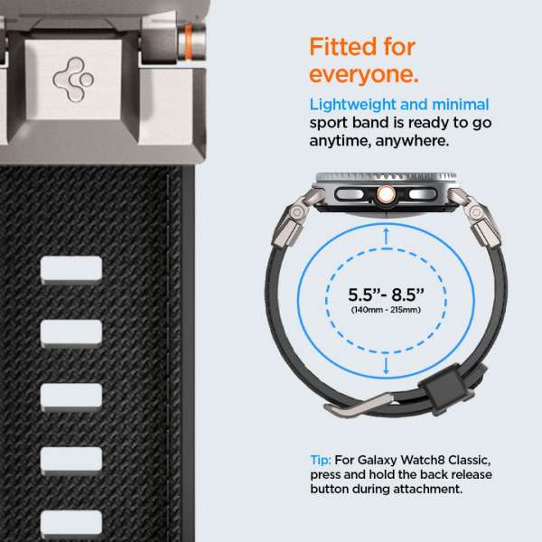 Spigen DuraPro Armor Band for Samsung Galaxy Watch 8 46mm/44mm/40mm Black