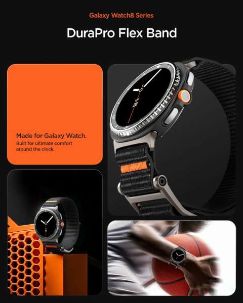 Spigen DuraPro Flex Band for Samsung Galaxy Watch 8 (40/44/46mm) Black