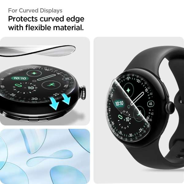 Spigen EliteShield EZ Fit Screen Protector for Google Pixel Watch 4/3 (41mm) 2 pack