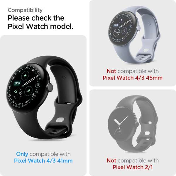 Spigen EliteShield EZ Fit Screen Protector for Google Pixel Watch 4/3 (41mm) 2 pack