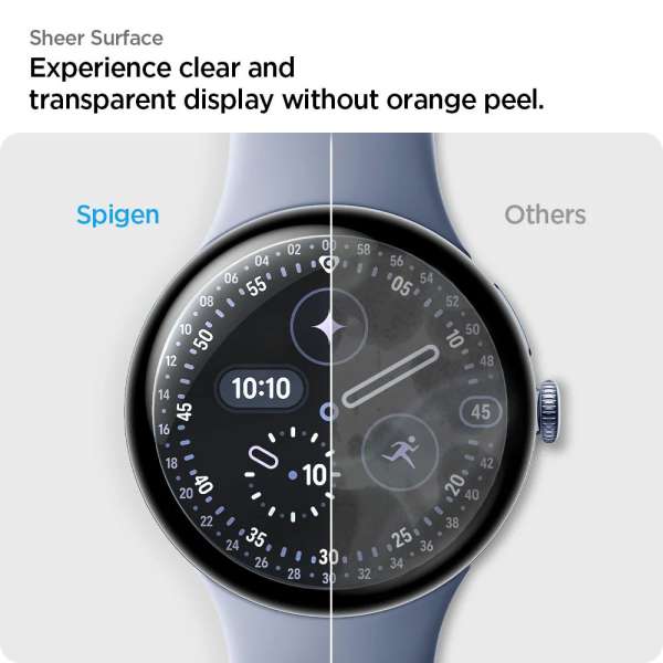 Spigen EliteShield EZ Fit Screen Protectro for Google Pixel Watch 4/3 (45mm) 2 Pack