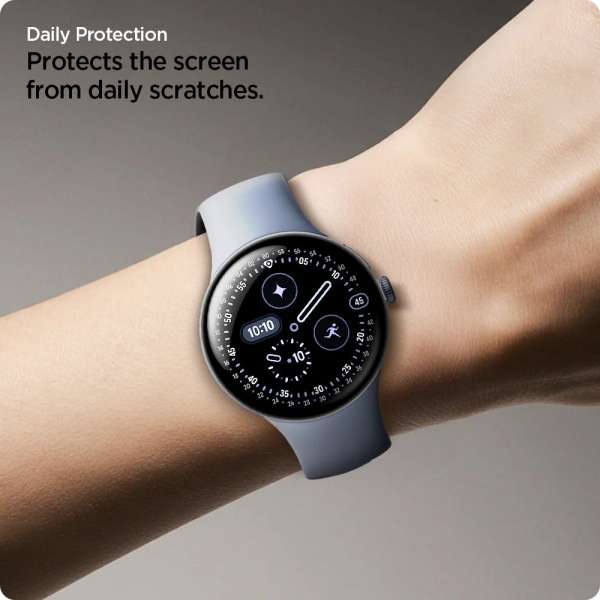 Spigen EliteShield EZ Fit Screen Protectro for Google Pixel Watch 4/3 (45mm) 2 Pack