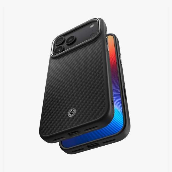 Spigen Enzo Aramid T case for iPhone 17 Pro Max Black Silver