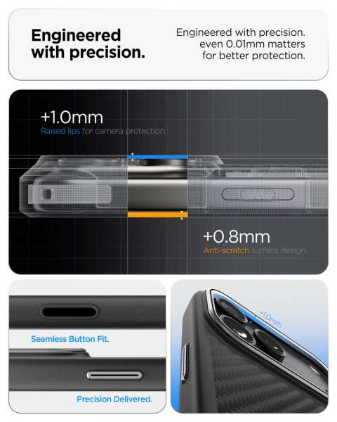 Spigen Enzo Aramid T case for iPhone 17 Pro Black Silver