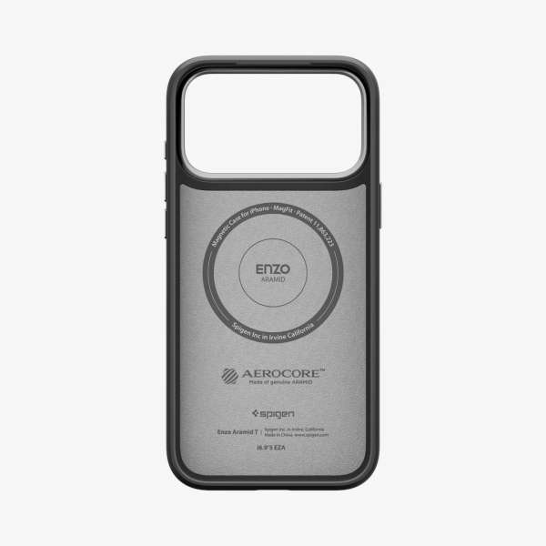 Spigen Enzo Aramid T case for iPhone 17 Pro Black Silver
