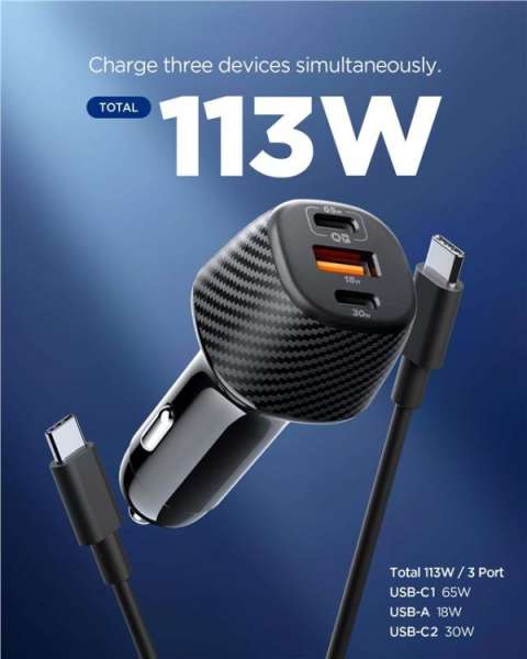 Spigen Essential 113W Car Charger Black