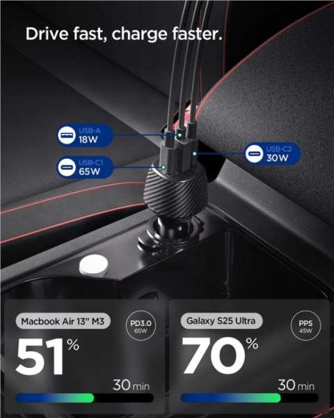 Spigen Essential 113W Car Charger Black
