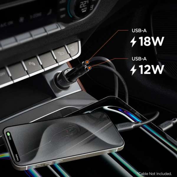 Spigen Essential 30W Car Charger EV302 Black