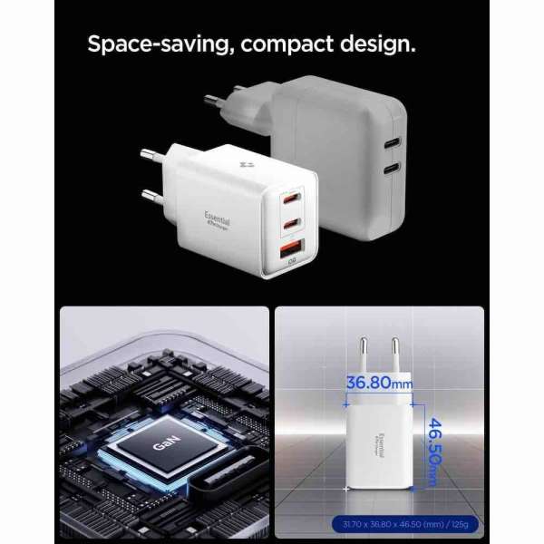 Spigen Essential 47W Wall Charger White