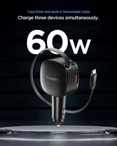 Spigen Essential 60W Car Charger Black