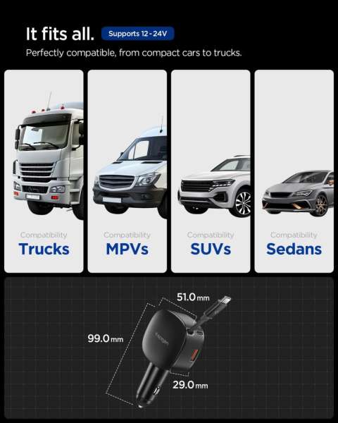 Spigen Essential 60W Car Charger Black