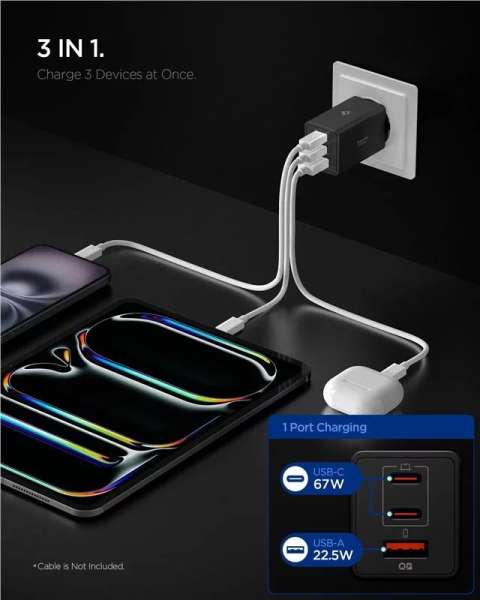 Spigen Essential 67W Wall Charger Black