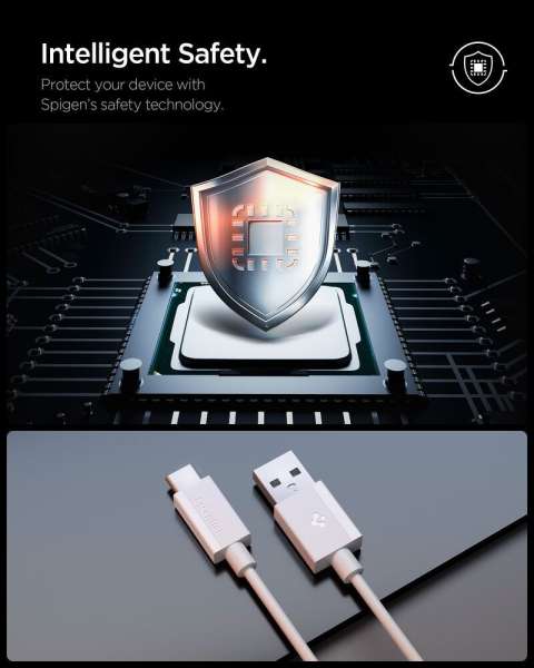 Spigen Essential USB-A to USB C-60W Cable 1m White
