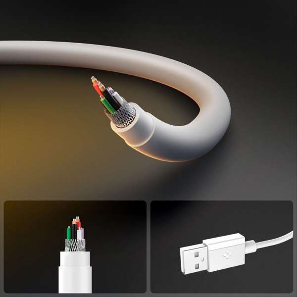 Spigen Essential USB-A to USB-C 60W Cable 2m White