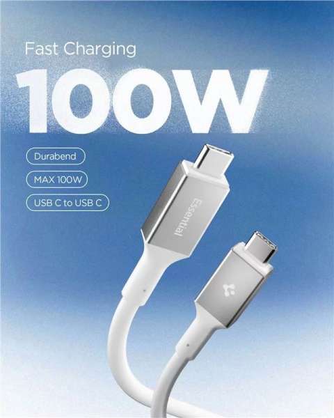 Spigen Essential USB C to USB C 100W Cable 1m White