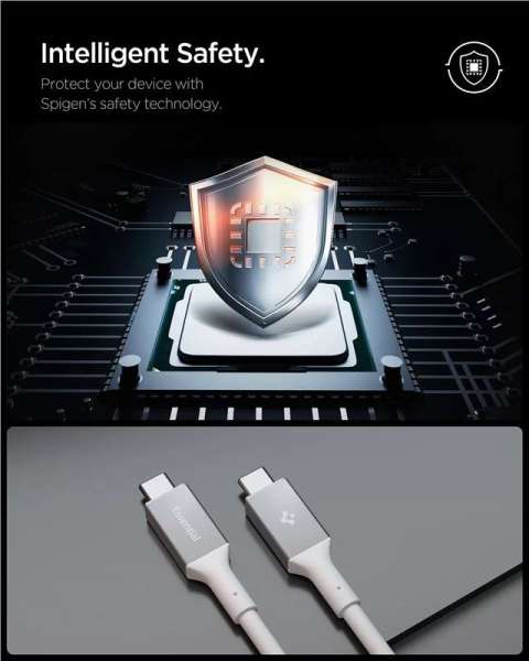 Spigen Essential USB C to USB C 100W Cable 1m White