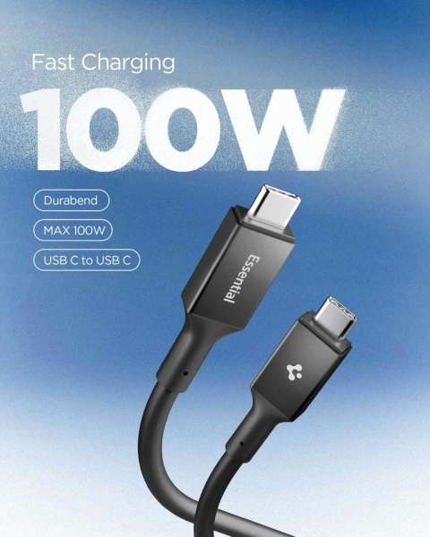 Spigen Essential USB C to USB C 100W Cable 2m Black