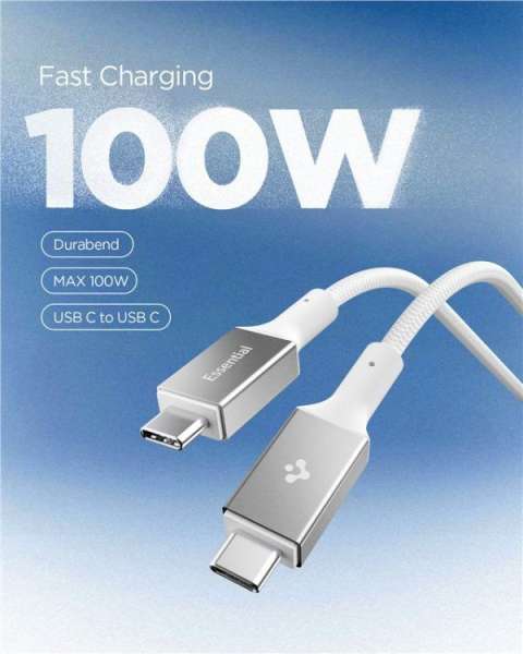 Spigen Essential USB-C to USB-C 100W Fabric Cable 1,5m White