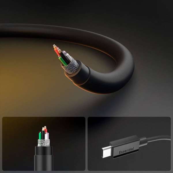Spigen Essential USB-C to USB-C 60W cable 2m Black