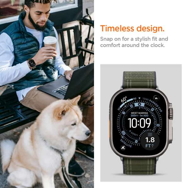 Spigen Fabric Band for Apple Watch 49mm/46mm/45mm/44mm Green