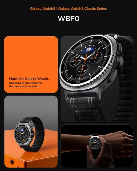 Spigen Fabric Band for Samsung Galaxy Watch 8 46mm/44mm/40mm Black