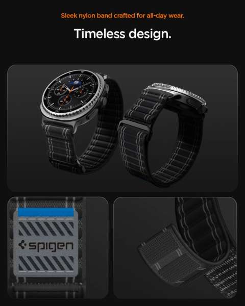 Spigen Fabric Band for Samsung Galaxy Watch 8 46mm/44mm/40mm Black