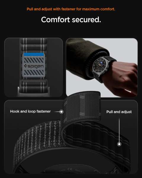 Spigen Fabric Band for Samsung Galaxy Watch 8 46mm/44mm/40mm Black
