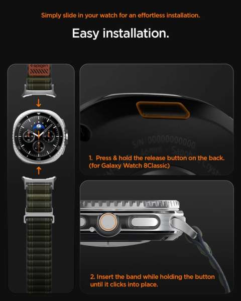 Spigen Fabric Band for Samsung Galaxy Watch 8 46mm/44mm/40mm Green