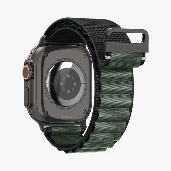 Spigen Fabric Band (hook) for Apple Watch 49mm/46mm/45mm/44mm Black Green
