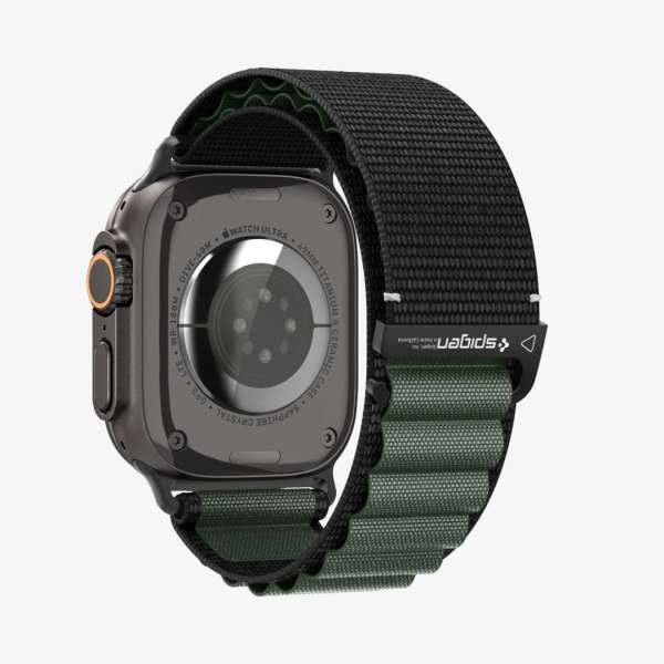 Spigen Fabric Band (hook) for Apple Watch 49mm/46mm/45mm/44mm Black Green