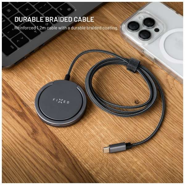 FIXED Wireless töltő Magsafe támogatással, szürke