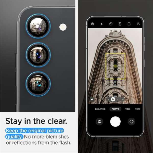Spigen Glass EZ Fit Optik Pro 2 Pack, black - Samsung Galaxy S23/S23+