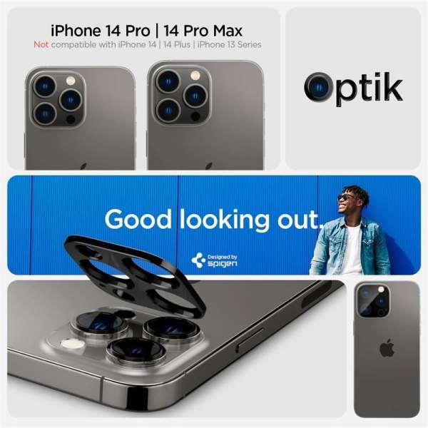 Spigen Glass Optik 2 Pack, black - iPhone 15 Pro/15 Pro Max/14 Pro/14 Pro Max