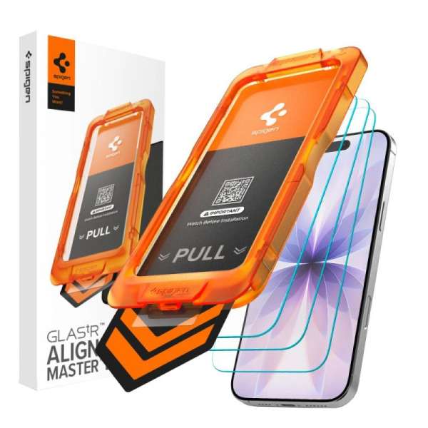 Spigen Glass tR AlignMaster S for iPhone 17 3 Pack
