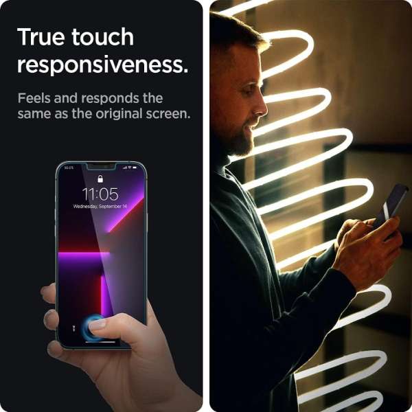 Spigen Glass tR EZ Fit 2 Pack transparency sensor open for iPhone 14 Plus/13 Pro Max