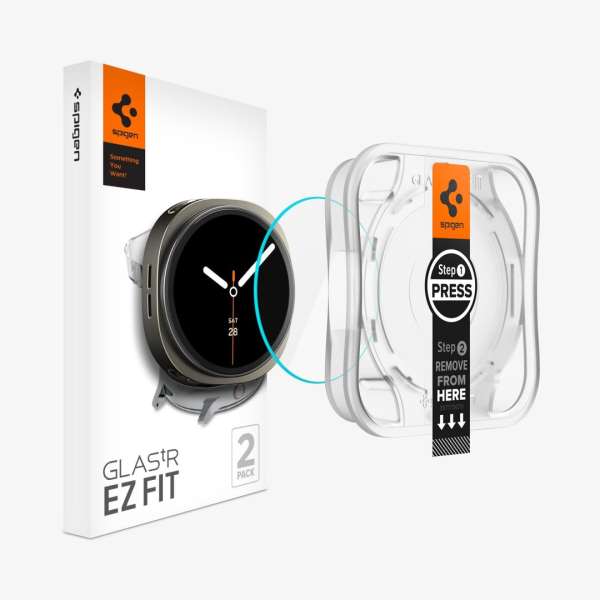 Spigen Glass tR EZ Fit for Galaxy Watch 8 (44mm) 2 Pack