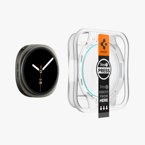 Spigen Glass tR EZ Fit for Galaxy Watch 8 (44mm) 2 Pack