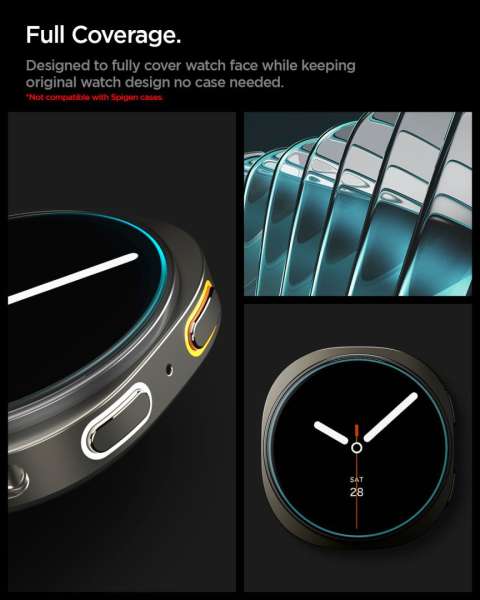 Spigen Glass tR EZ Fit for Galaxy Watch 8 (44mm) 2 Pack