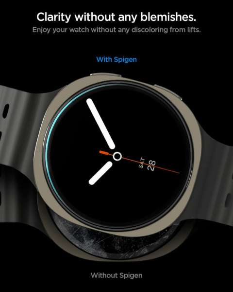 Spigen Glass tR EZ Fit for Galaxy Watch 8 (44mm) 2 Pack