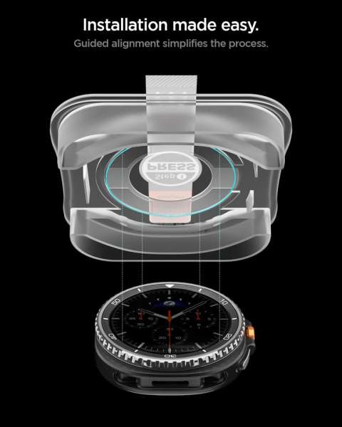 Spigen Glass tR EZ Fit for Galaxy Watch 8 Classic (46mm) 2 Pack