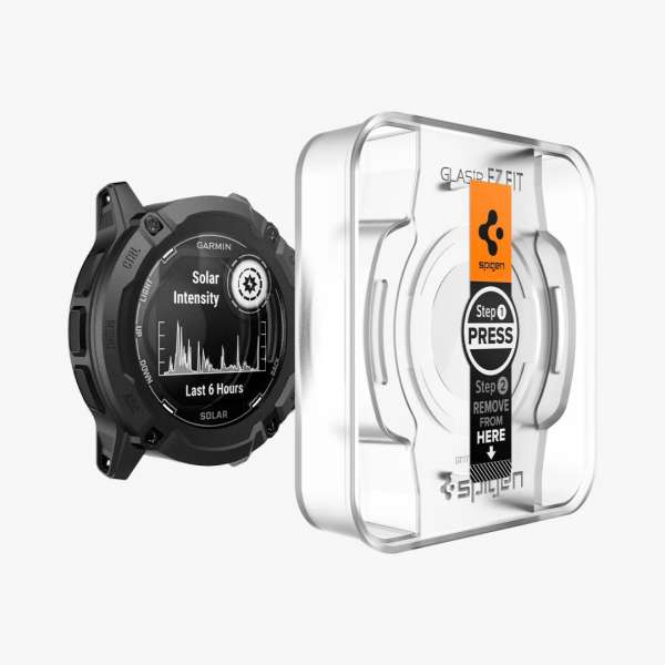 Spigen Glass tR EZ Fit Garmin Instinct 2X Solar 2 pack