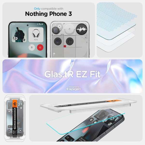 Spigen Glass tR EZ Fit Glass for Nothing Phone (3) 2 Pack Transparent