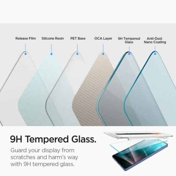 Spigen Glass tR EZ Fit HD 2 Pack Samsung Galaxy S25 Ultra Transparency