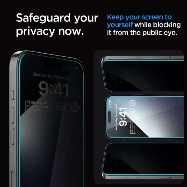 Spigen Glass tR EZ Fit HD Privacy 1 Pack for iPhone 15 Pro Max