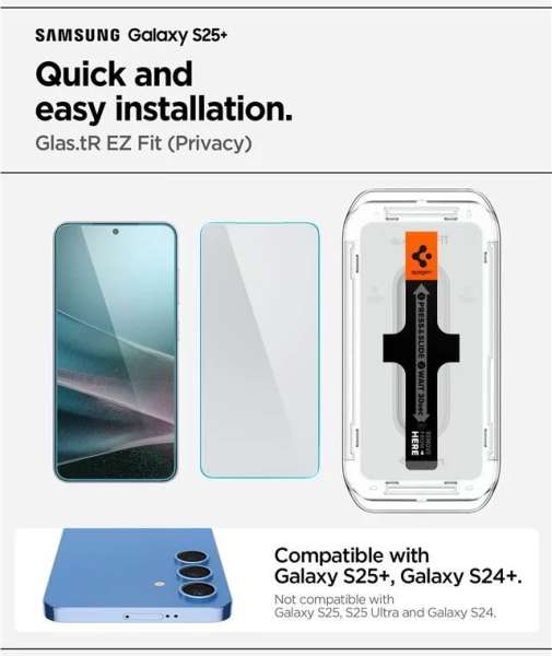Spigen Glass tR EZ Fit HD (Privacy) 2 Pack - Samsung Galaxy S25+/S24+