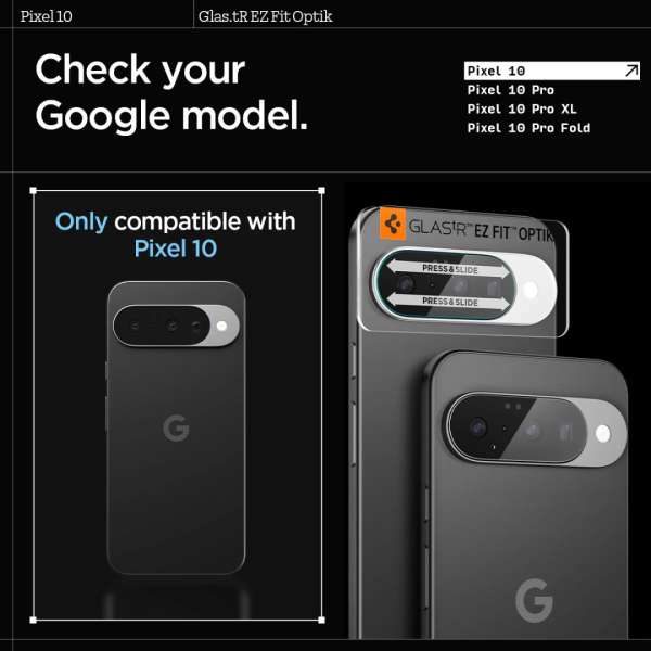 Spigen Glass tR EZ Fit Optik 2 Pack for Google Pixel 10 Crystal Clear