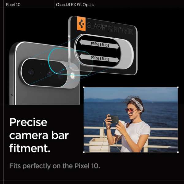 Spigen Glass tR EZ Fit Optik 2 Pack for Google Pixel 10 Crystal Clear
